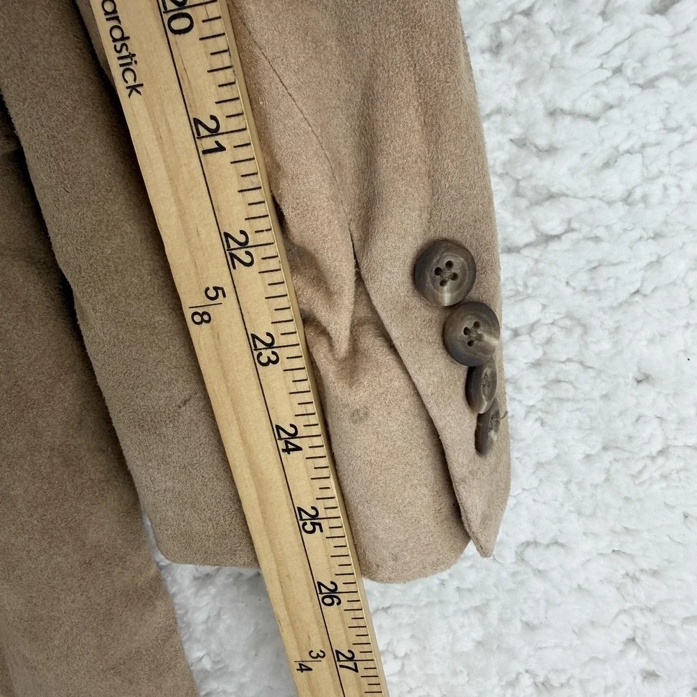 Vintage Christian Dior Sport Coat Blazer‎ Mens 40R Beige Suede USA 80s Jacket